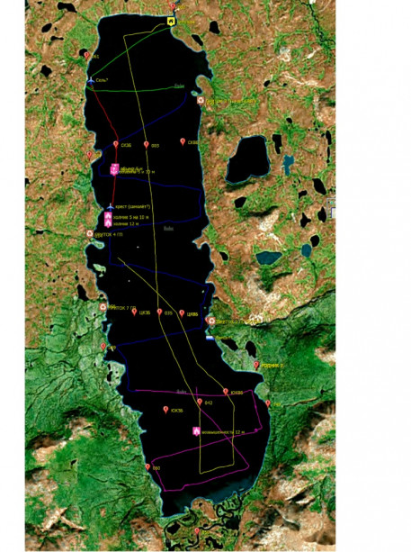 карта-схема отбора проб на оз Лабынкыр