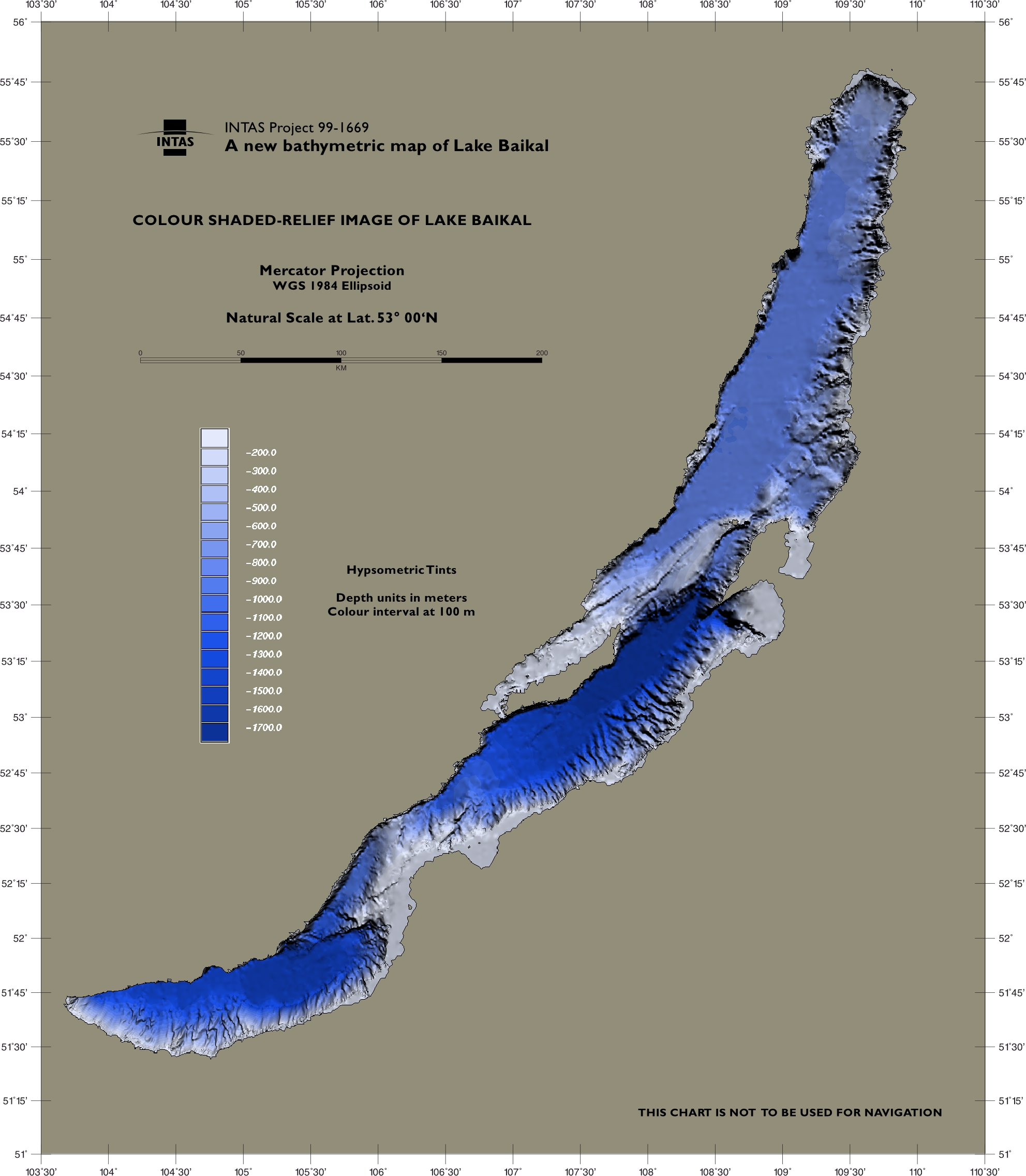 Skaha lake depth map.